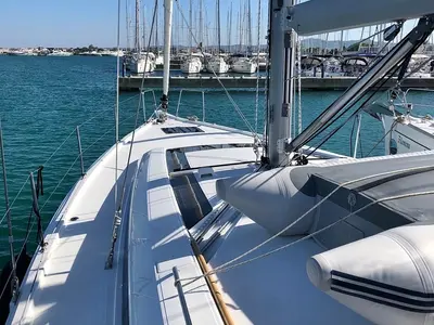 Deck of Pearl Dreams, a Beneteau Oceanis 51.1 sailboat at Općina Sukošan, Croatia