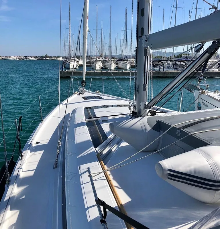 Deck of Pearl Dreams, a Beneteau Oceanis 51.1 sailboat at Općina Sukošan, Croatia