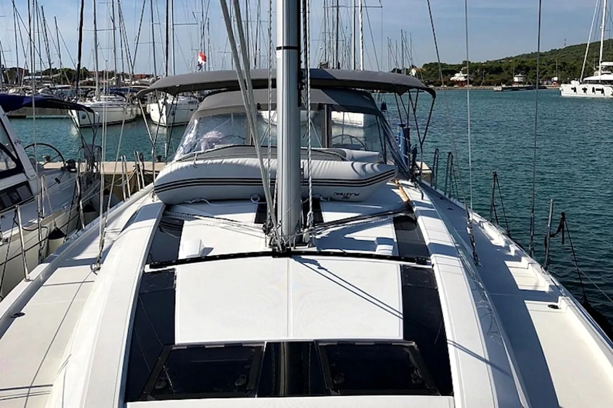 Deck of Pearl Dreams, a Beneteau Oceanis 51.1 sailboat at Općina Sukošan, Croatia