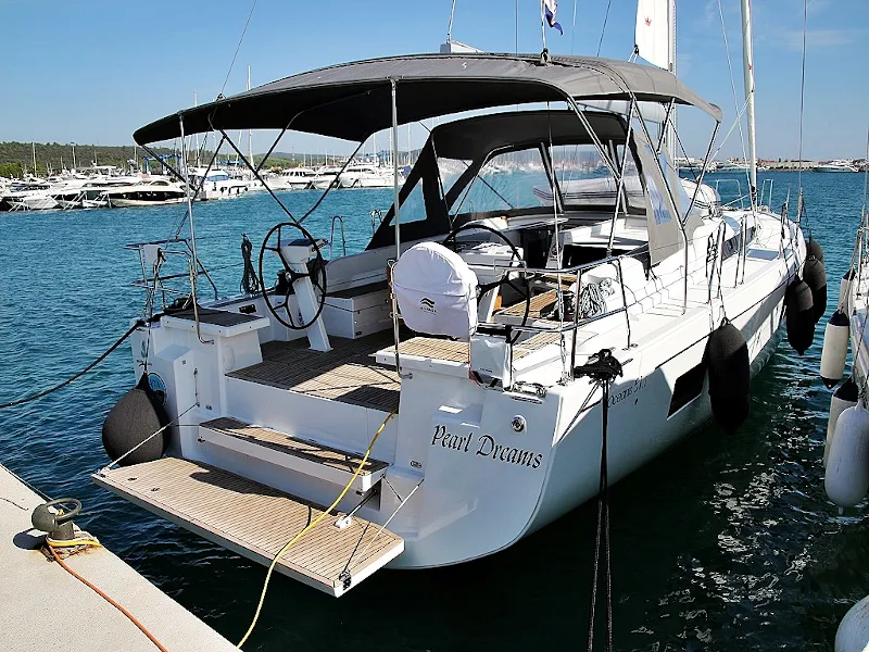 Exterior view of Pearl Dreams, a Beneteau Oceanis 51.1 sailboat at Općina Sukošan, Croatia