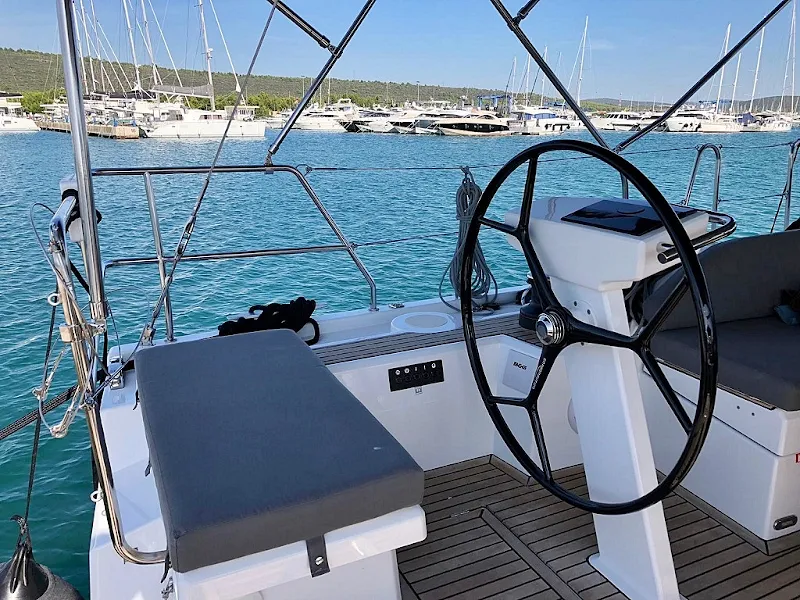 Cockpit of Pearl Dreams, a Beneteau Oceanis 51.1 sailboat at Općina Sukošan, Croatia