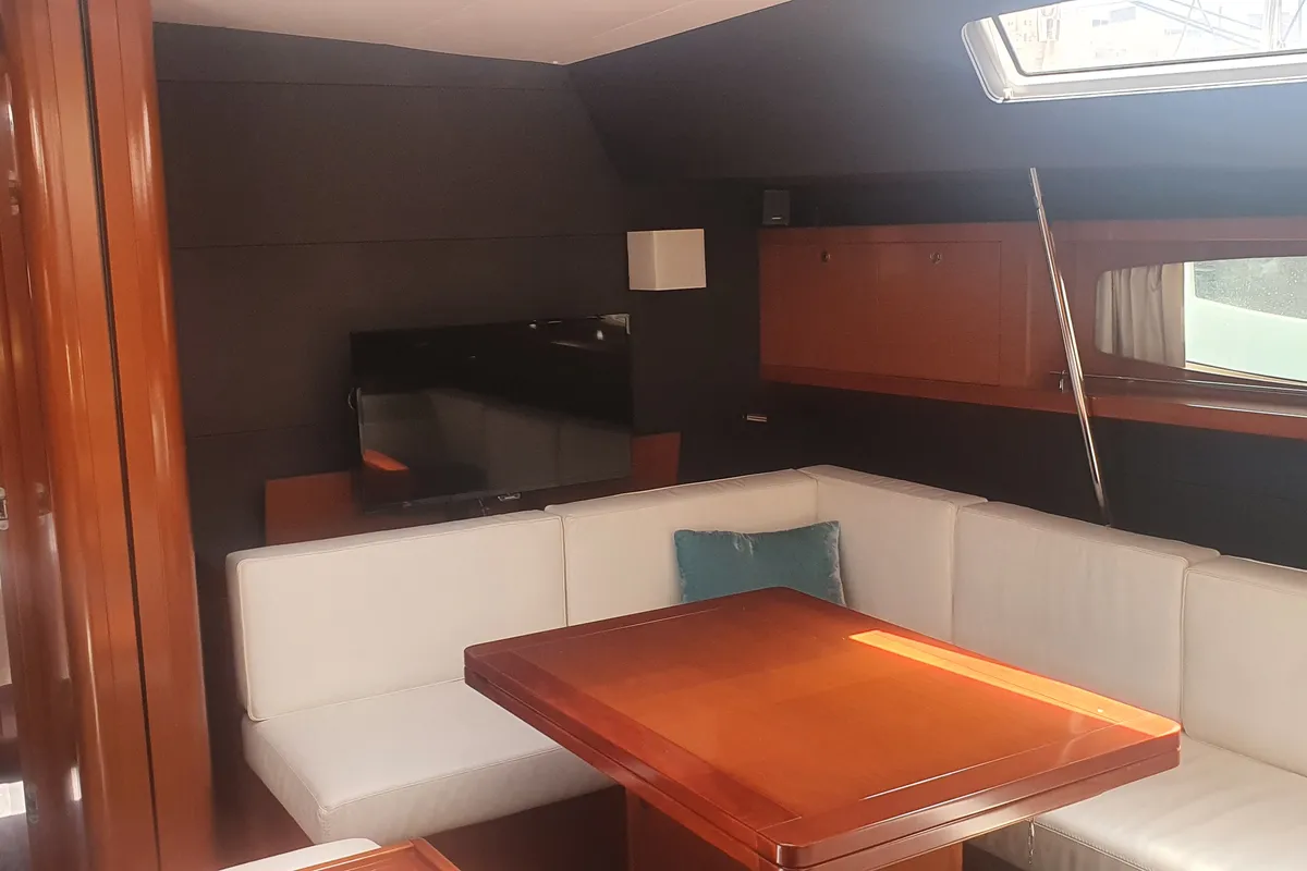 Salon of Premium +, a Beneteau Oceanis 60 sailboat at Municipal Unit of Lefkada, Greece