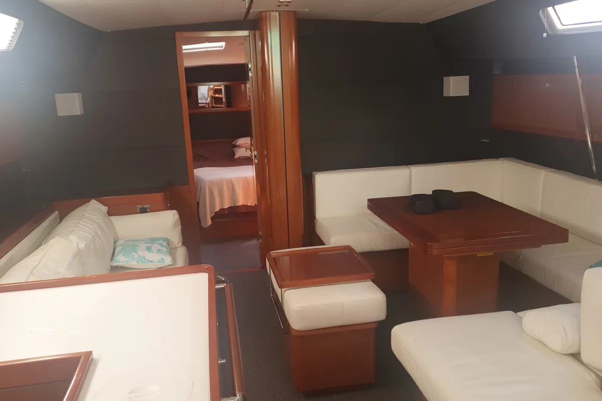 Exterior view of Premium +, a Beneteau Oceanis 60 sailboat at Municipal Unit of Lefkada, Greece