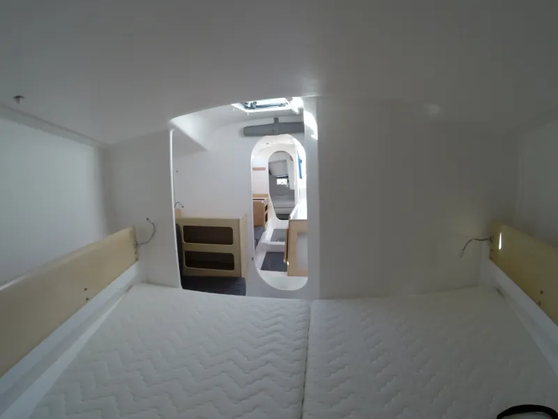 Cabin on Luna Rosa, a Pogo 12.5 sailboat at La Rochelle, France