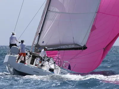 Exterior view of Luna Rosa, a Pogo 12.5 sailboat at La Rochelle, France