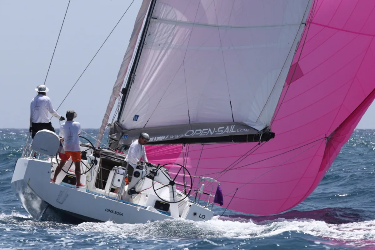 Exterior view of Luna Rosa, a Pogo 12.5 sailboat at La Rochelle, France