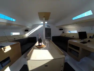 Salon of Luna Rosa, a Pogo 12.5 sailboat at La Rochelle, France