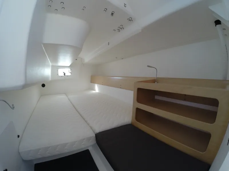 Cabin on Luna Rosa, a Pogo 12.5 sailboat at La Rochelle, France