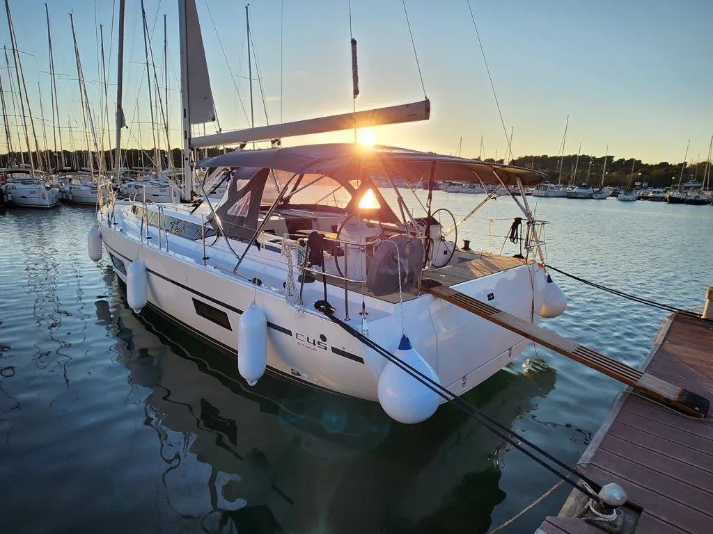Exterior view of Wahlheimat, a Bavaria C45 Style sailboat at Primošten, Croatia