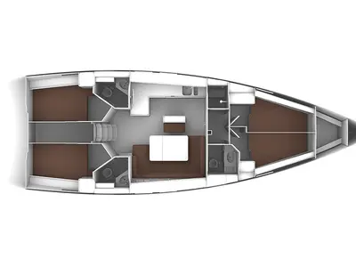 Floor plan of AF-B46C, a Bavaria Cruiser 46 sailboat at Athens, Greece
