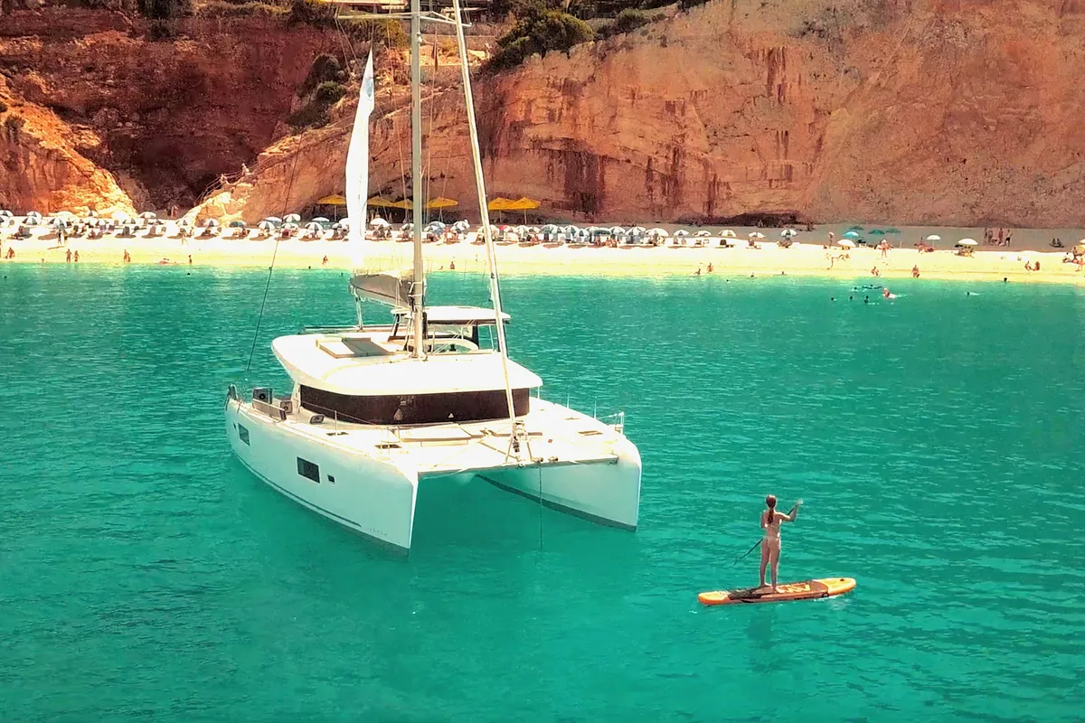 Exterior view of Forward Cabin #2, a Lagoon 42 catamaran at Municipal Unit of Lefkada, Greece