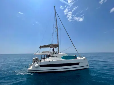 San Marco, a Bali Catspace catamaran at Đuraševići, Montenegro