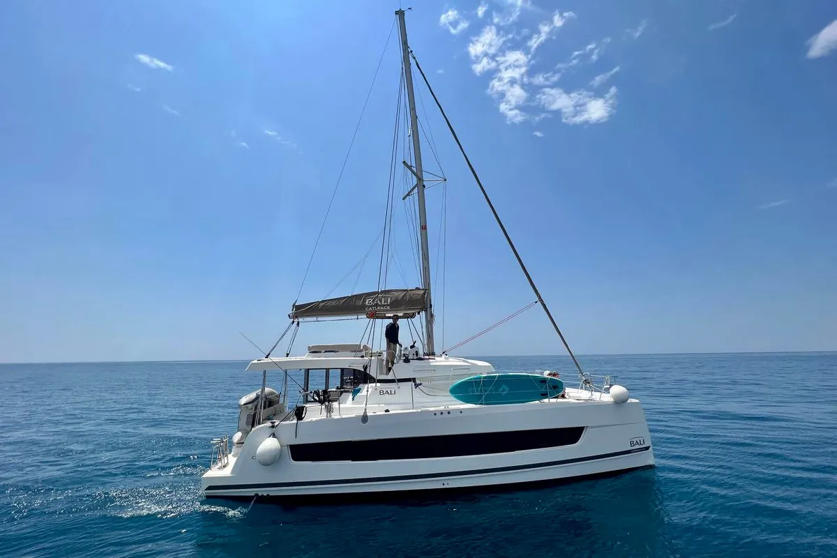 San Marco, a Bali Catspace catamaran at Đuraševići, Montenegro