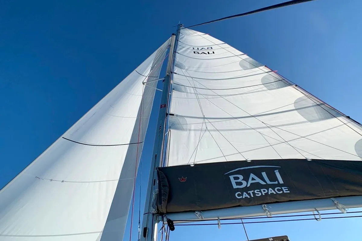 San Marco, a Bali Catspace catamaran at Đuraševići, Montenegro