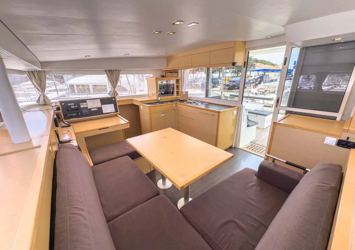 Salon of Yolamare, a Lagoon 400 S2 catamaran at Grad Pula, Croatia