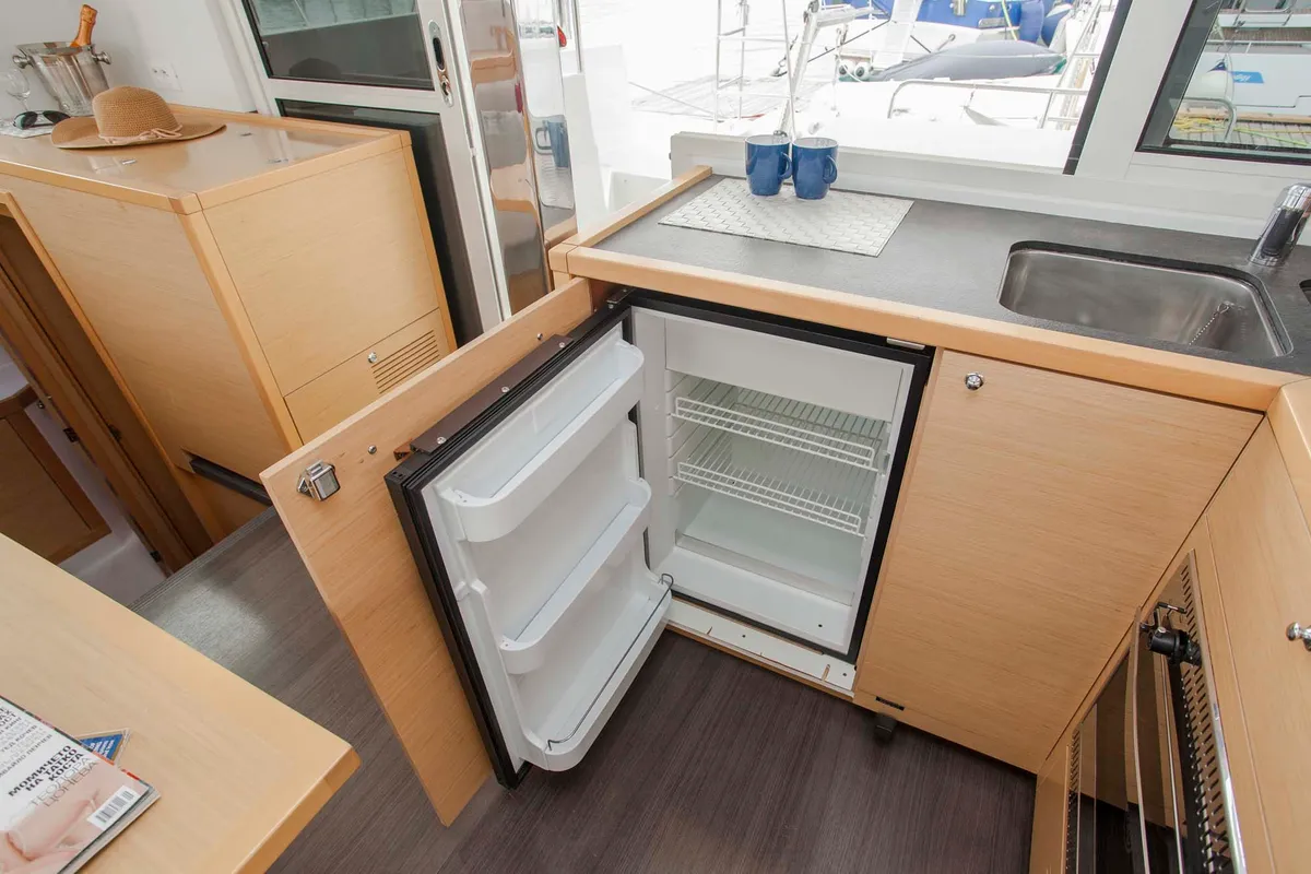 Galley of U2, a Lagoon 39 catamaran at Municipal Unit of Lefkada, Greece