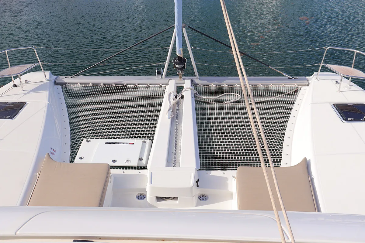 Deck of Endless Joy, a Lagoon 46 catamaran at Road Town, British Virgin Islands