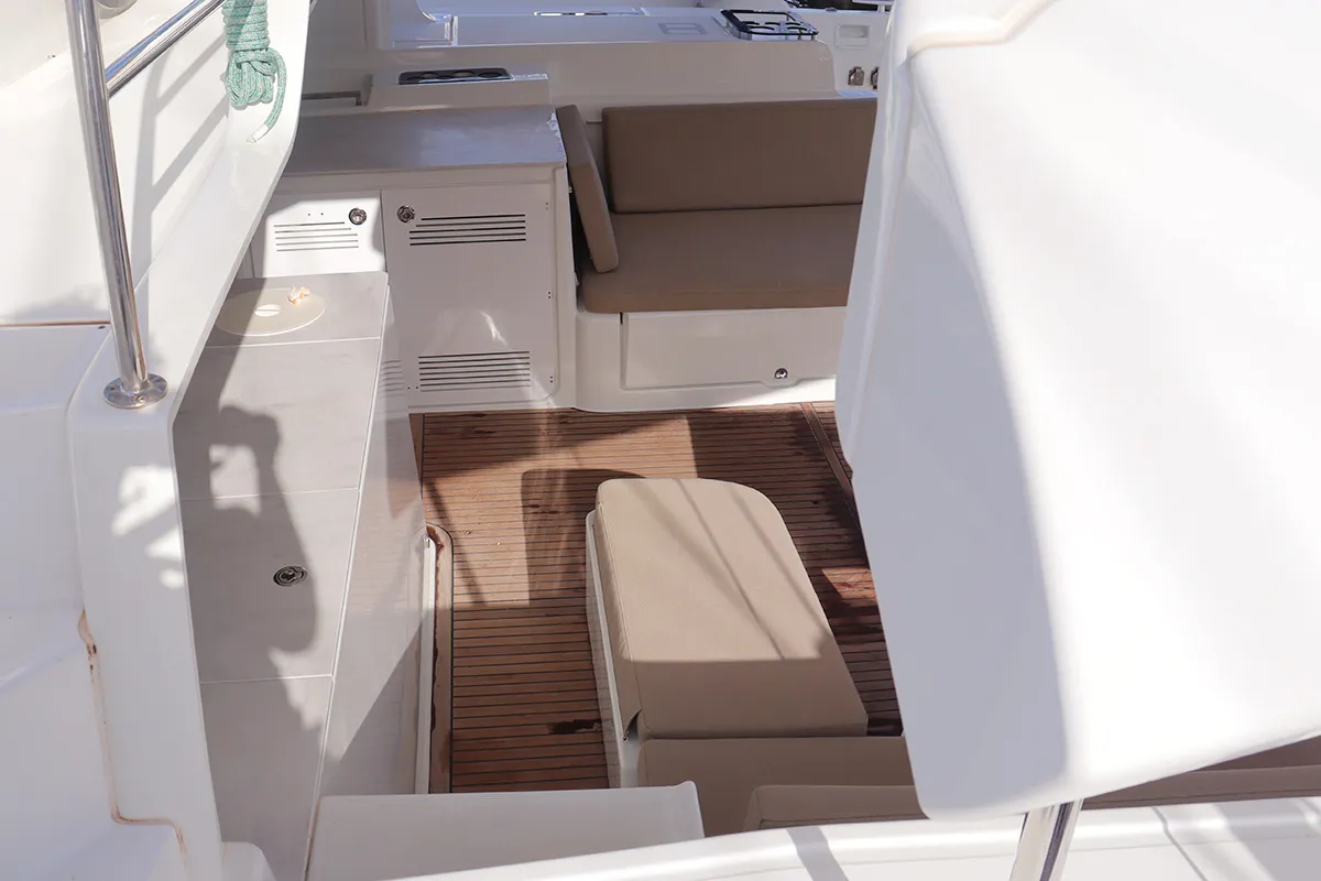 Deck of Endless Joy, a Lagoon 46 catamaran at Road Town, British Virgin Islands