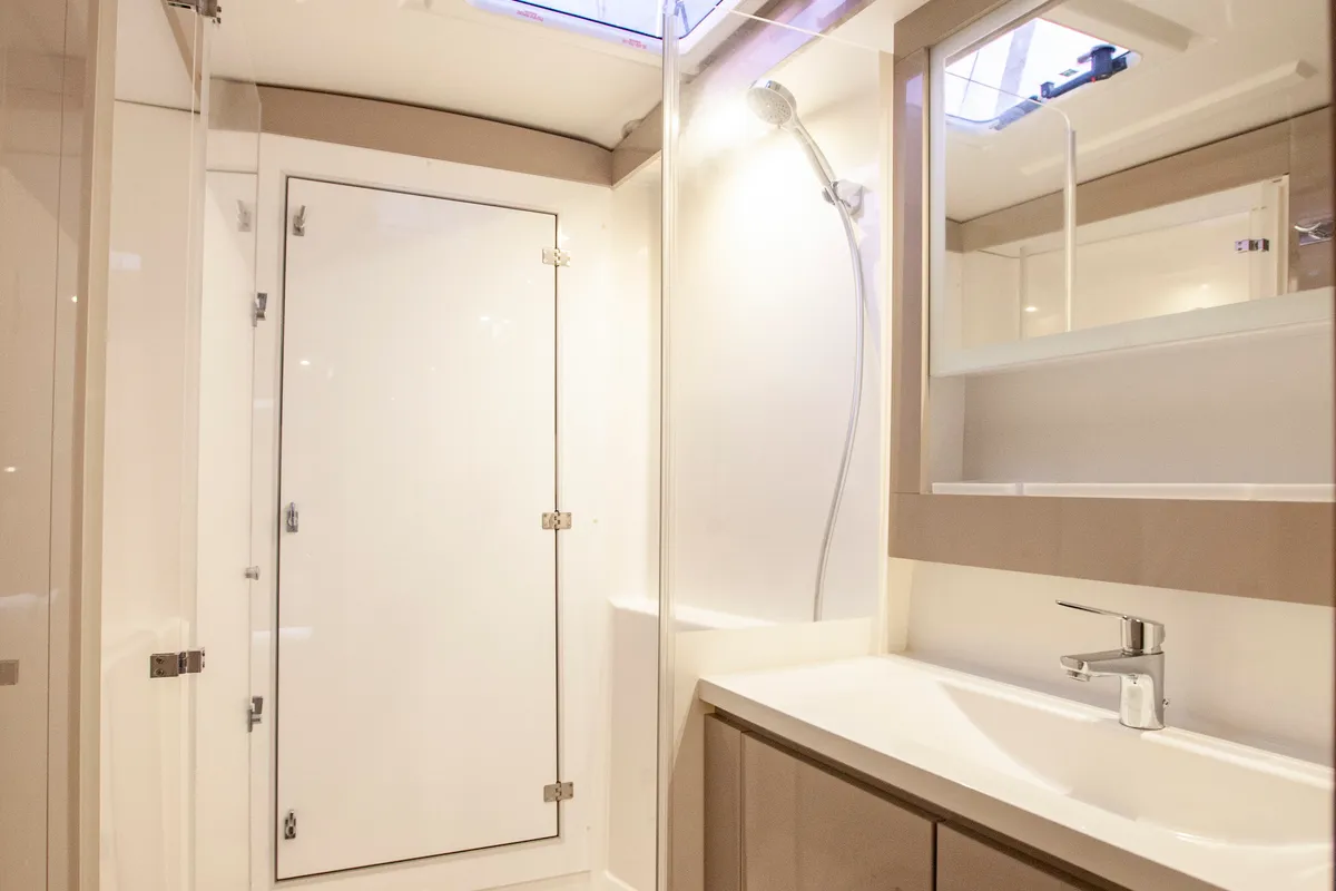 Head on Serenita, a Fountaine Pajot Isla 40 catamaran at Marmaris, Turkey