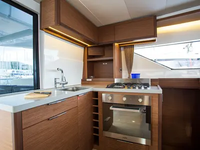 Galley of Sail La Vie, a Lagoon 50 catamaran at Seget Donji, Croatia