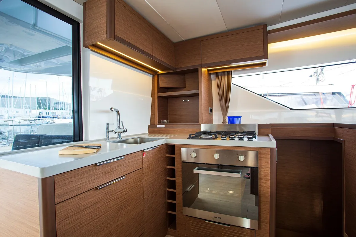 Galley of Sail La Vie, a Lagoon 50 catamaran at Seget Donji, Croatia