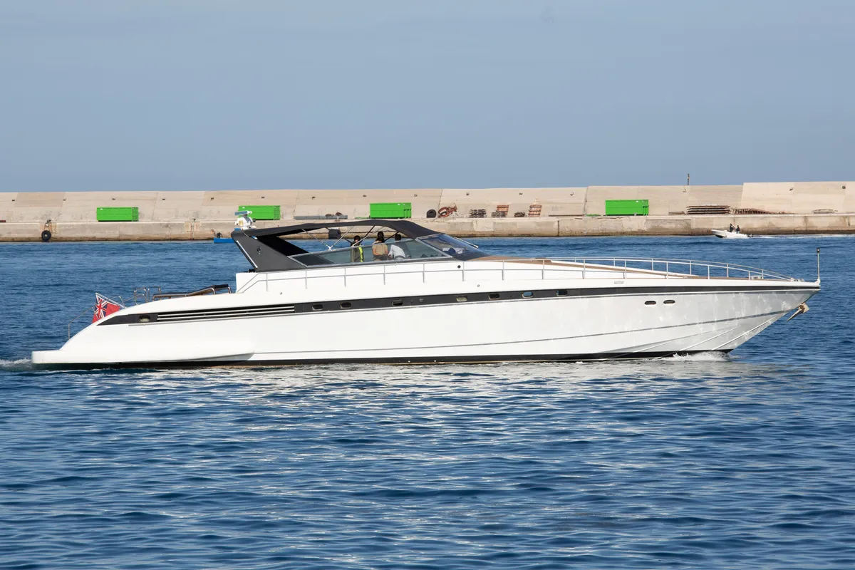 Exterior view of Maeva Star, a Arno Leopard 23 motor yacht at Syracuse, Italy