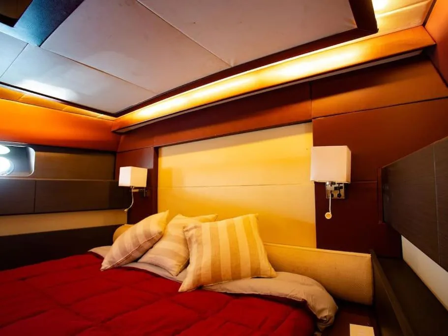 Cabin on Maeva Star, a Arno Leopard 23 motor yacht at Syracuse, Italy