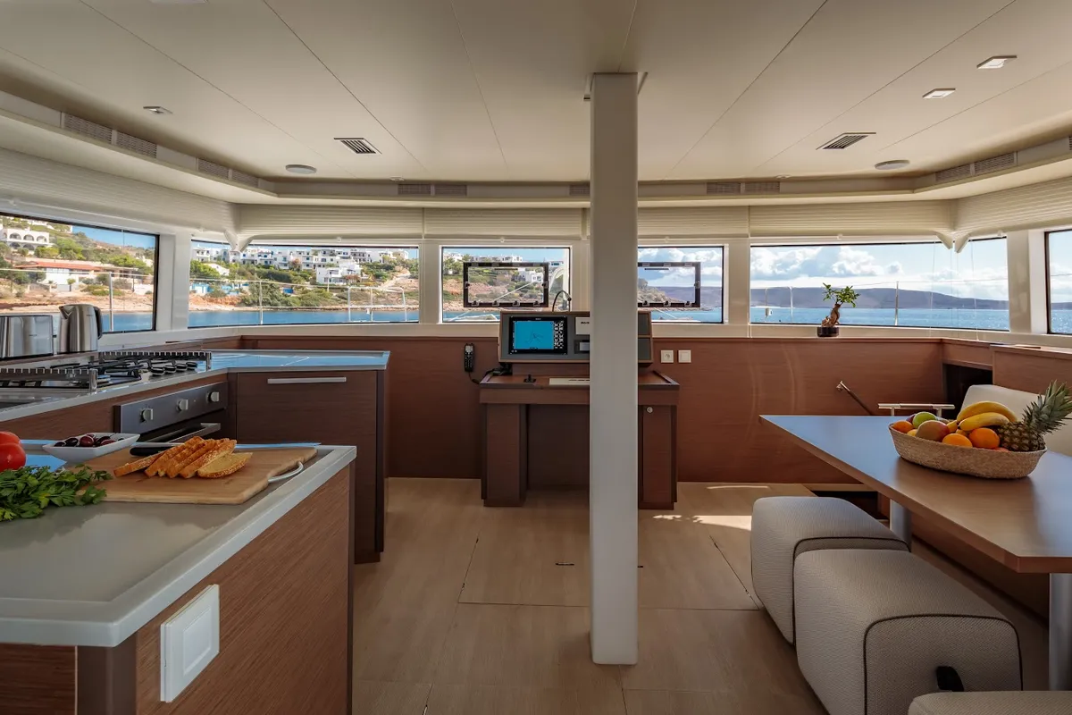 Madinina, a Lagoon 52F catamaran at Skiathos, Greece
