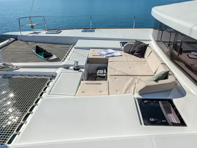Madinina, a Lagoon 52F catamaran at Skiathos, Greece