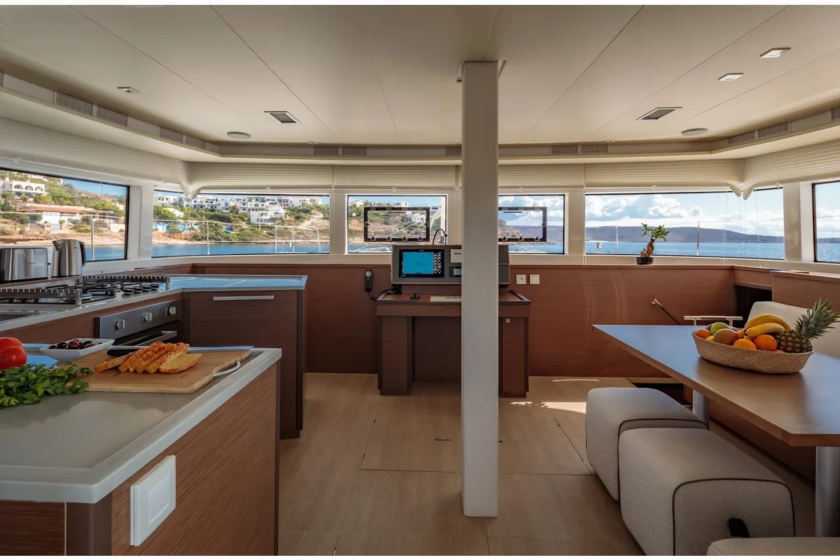 Madinina, a Lagoon 52F catamaran at Skiathos, Greece
