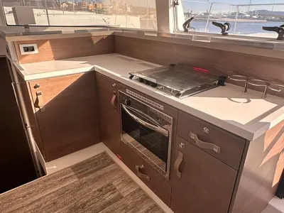 Galley of High School, a Bali 4.2 catamaran at Svoronata, Greece