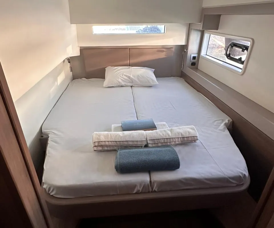 Cabin on High School, a Bali 4.2 catamaran at Svoronata, Greece