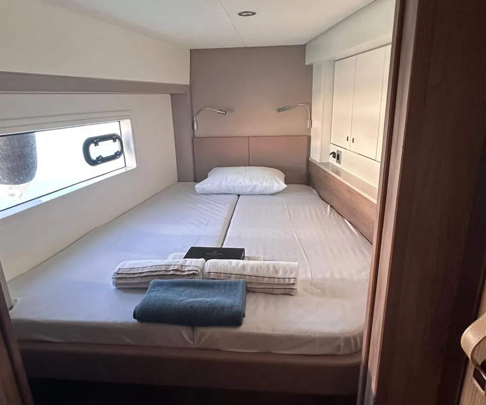 Cabin on High School, a Bali 4.2 catamaran at Svoronata, Greece