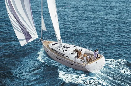 Exterior view of Veatriki, a Bavaria Cruiser 46 Style sailboat at Athens, Greece