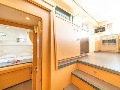 Galley of Caretta Nana, a Lagoon 450 Fly catamaran at Municipal Unit of Lefkada, Greece