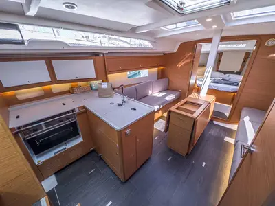 Galley of Arktur, a Dufour 37 sailboat at Grad Pula, Croatia