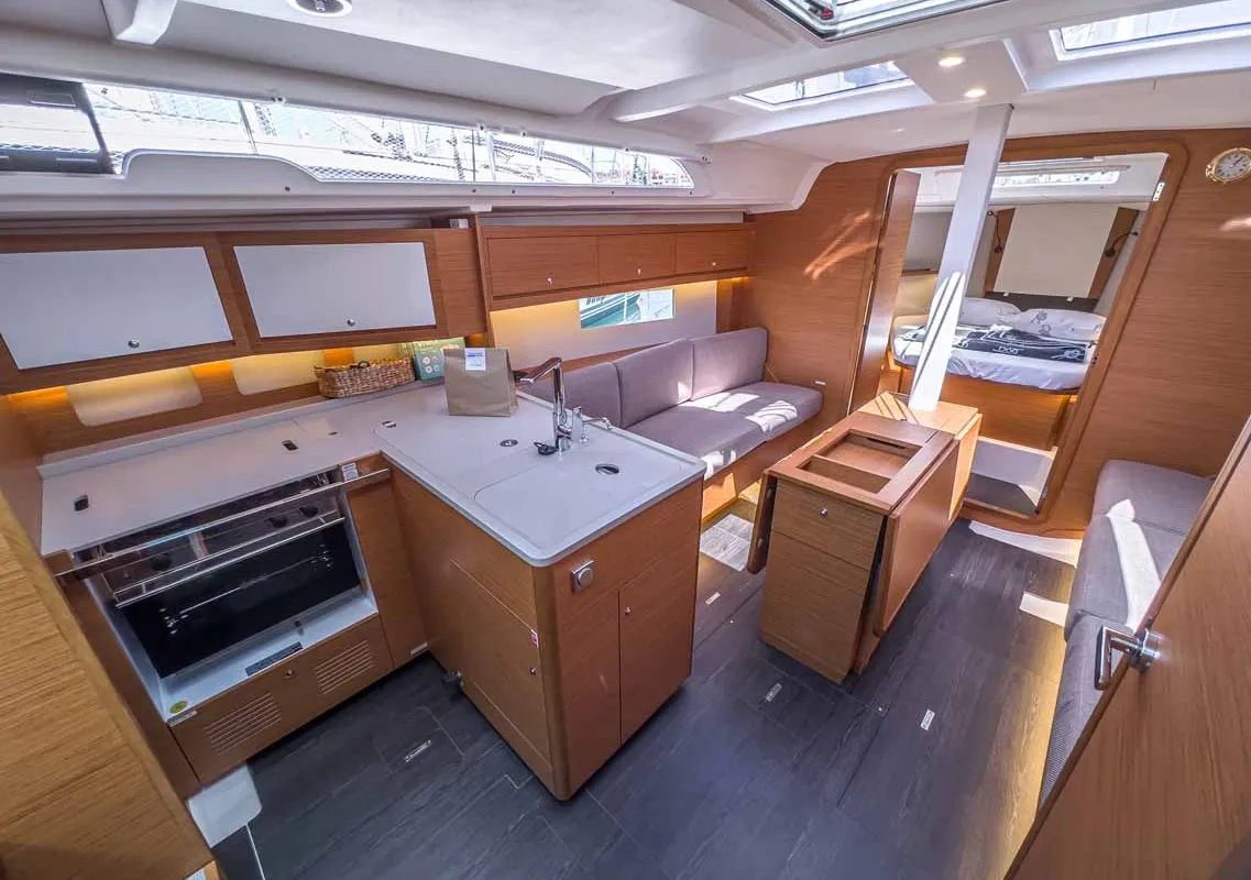 Galley of Arktur, a Dufour 37 sailboat at Grad Pula, Croatia