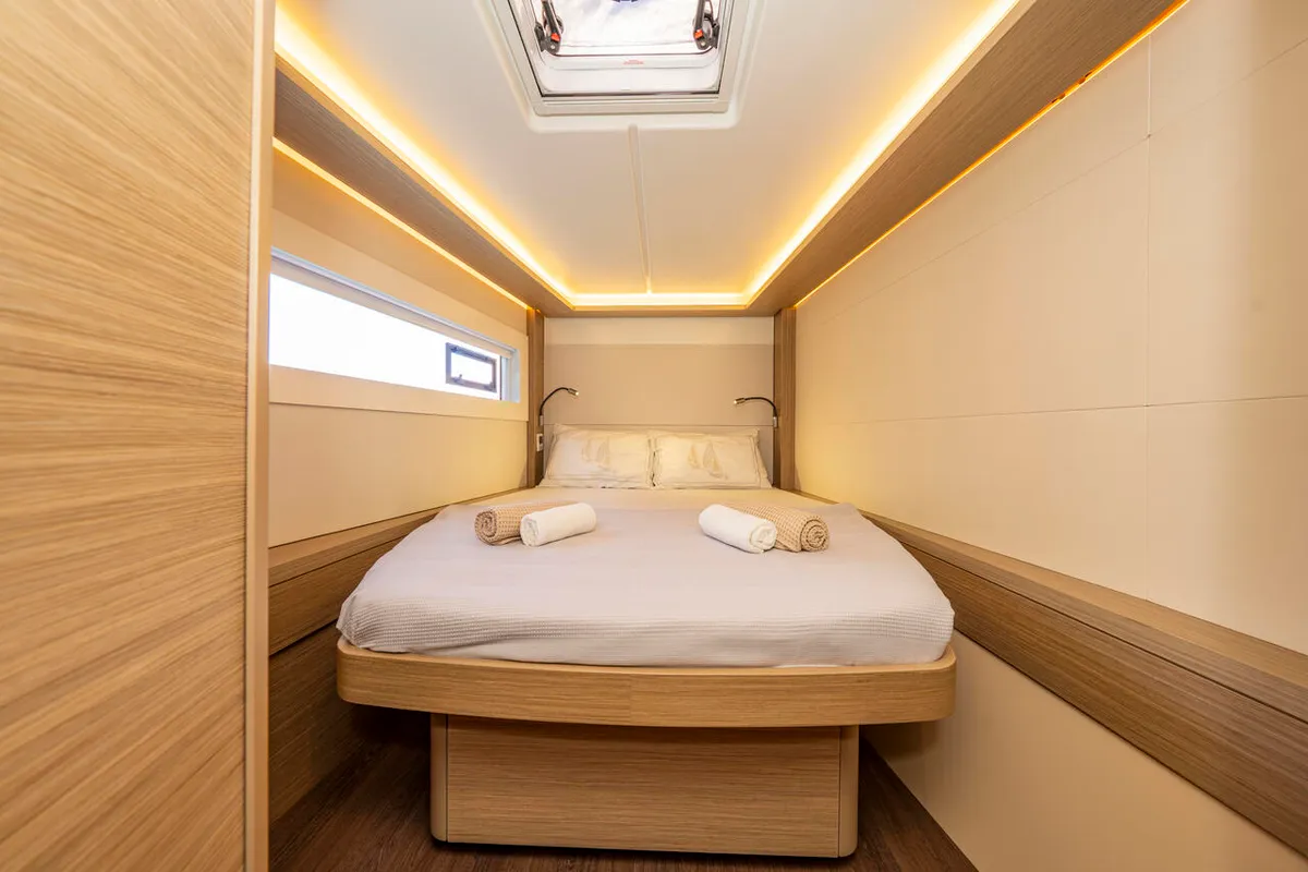 Cabin on Albatros Escape, a Lagoon 46 catamaran at Fethiye, Turkey
