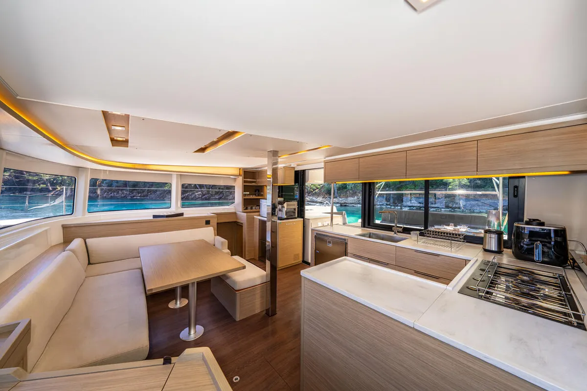 Galley of Albatros Escape, a Lagoon 46 catamaran at Fethiye, Turkey