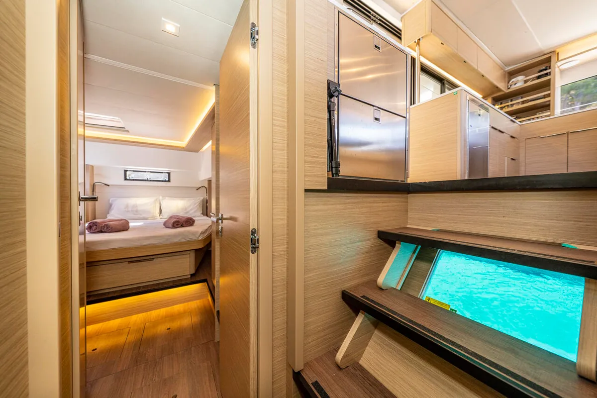 Cabin on Albatros Escape, a Lagoon 46 catamaran at Fethiye, Turkey