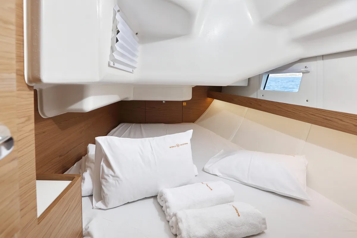 Cabin on Hulk, a Elan Impression 40 sailboat at Grad Šibenik, Croatia