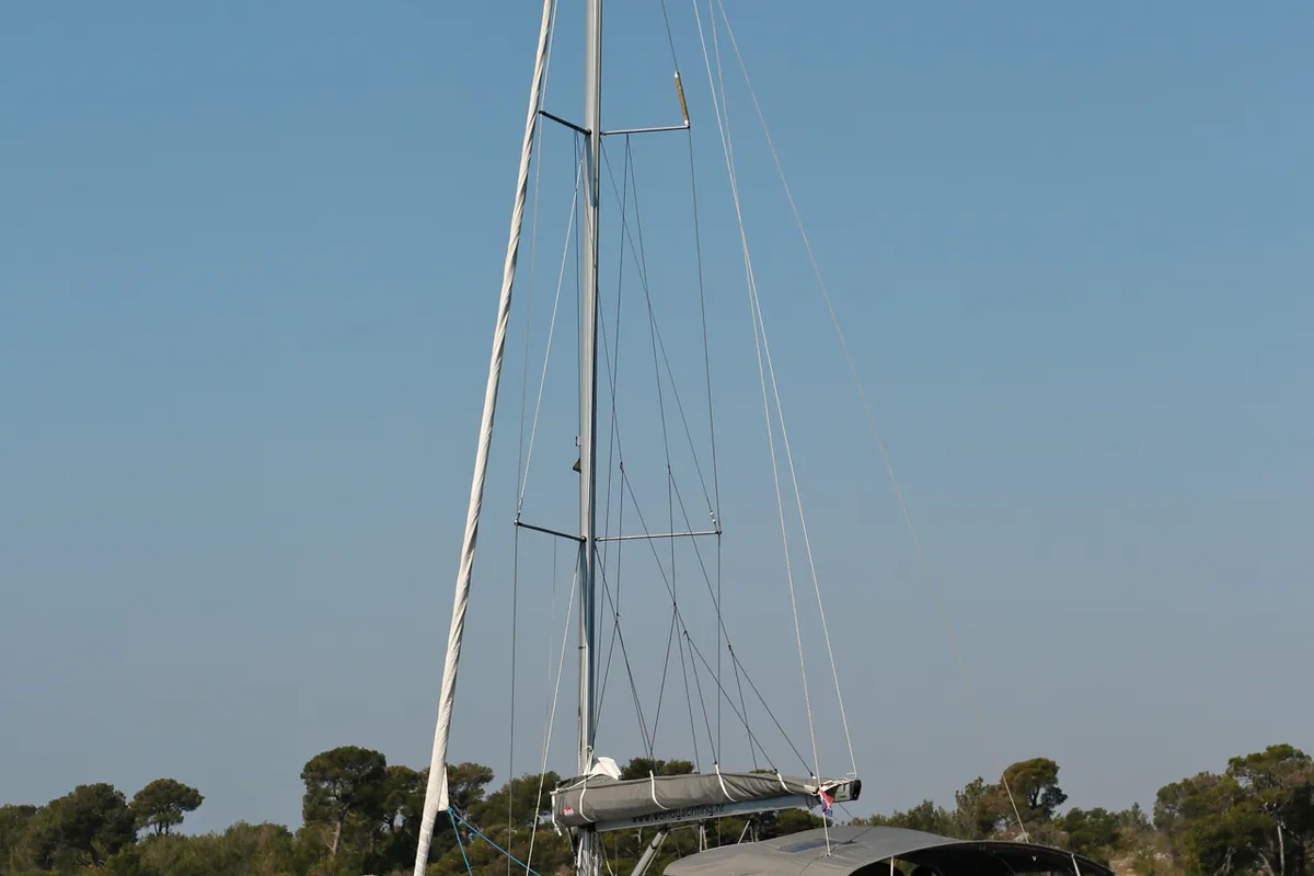Exterior view of Hulk, a Elan Impression 40 sailboat at Grad Šibenik, Croatia