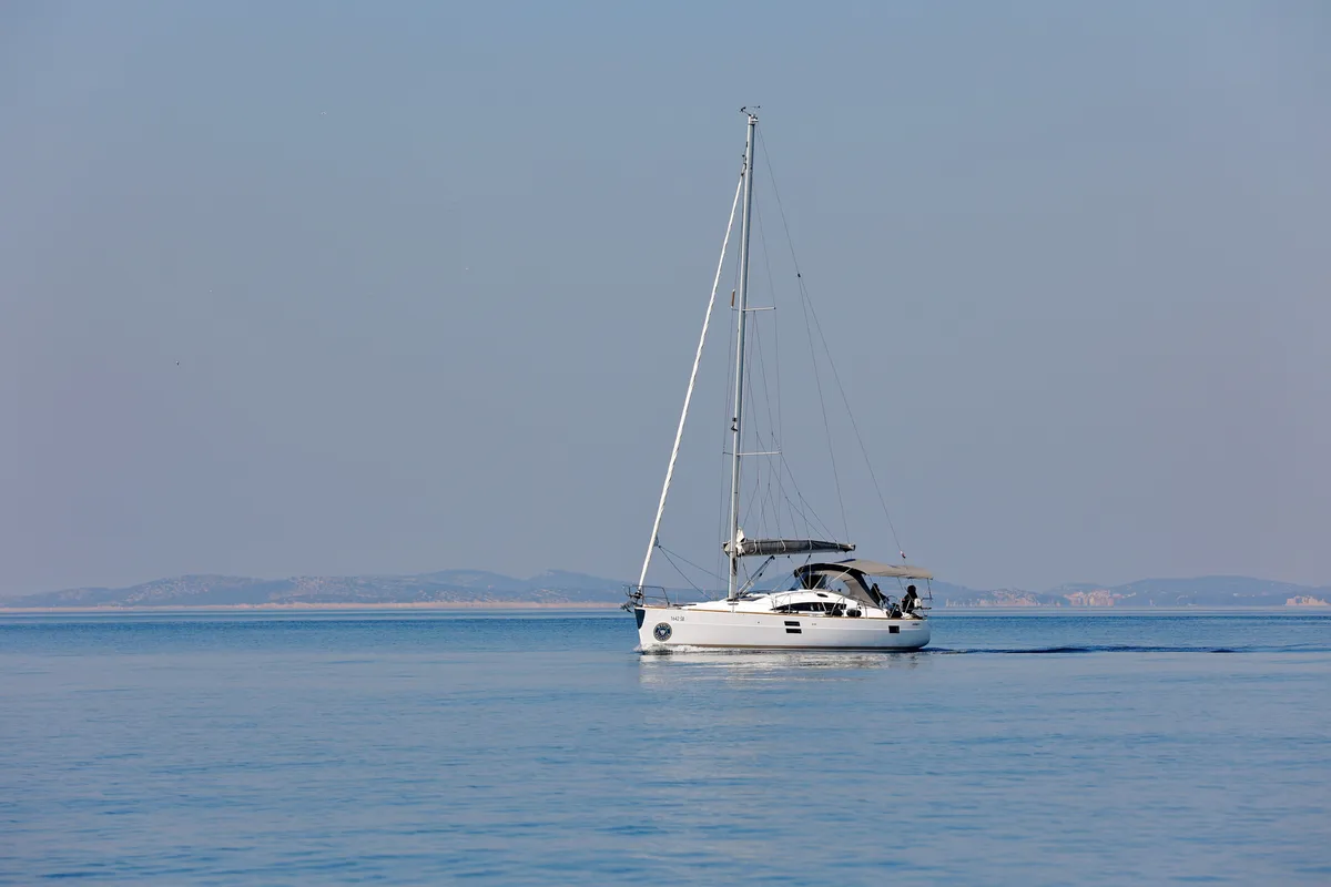 Exterior view of Hulk, a Elan Impression 40 sailboat at Grad Šibenik, Croatia