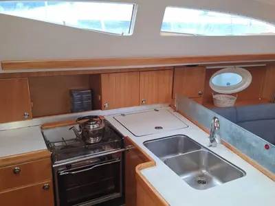 Galley of Ageras, a Elan 38 sailboat at Preveza, Greece