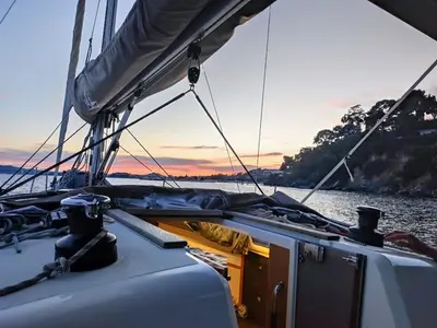 Deck of Madison, a Jeanneau Sun Odyssey 349 sailboat at Toulon, France
