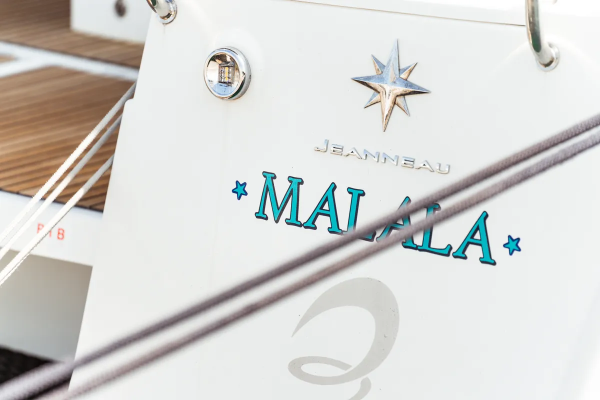 Malala, a Jeanneau Sun Odyssey 440 sailboat at Olbia, Italy