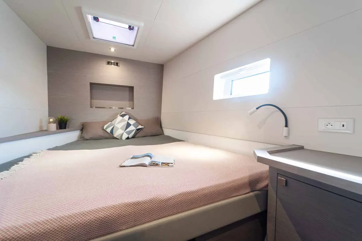 Cabin on Family 2.0, a Fountaine Pajot MY6 catamaran at Grad Šibenik, Croatia