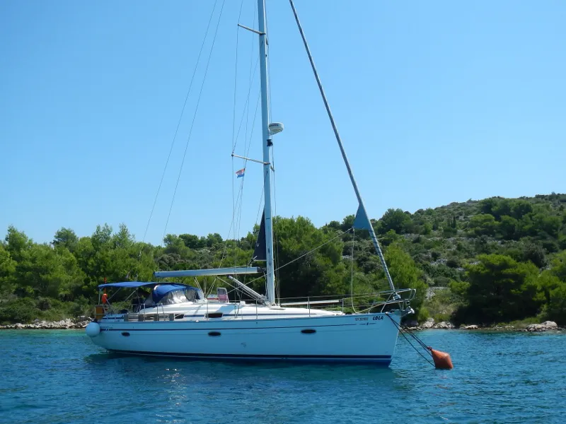 Exterior view of LOLA, a Bavaria 39 Cruiser sailboat at Primošten, Croatia
