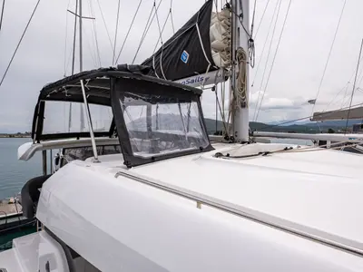 Deck of Imeroessa, a Lagoon 40 catamaran at Municipal Unit of Lefkada, Greece