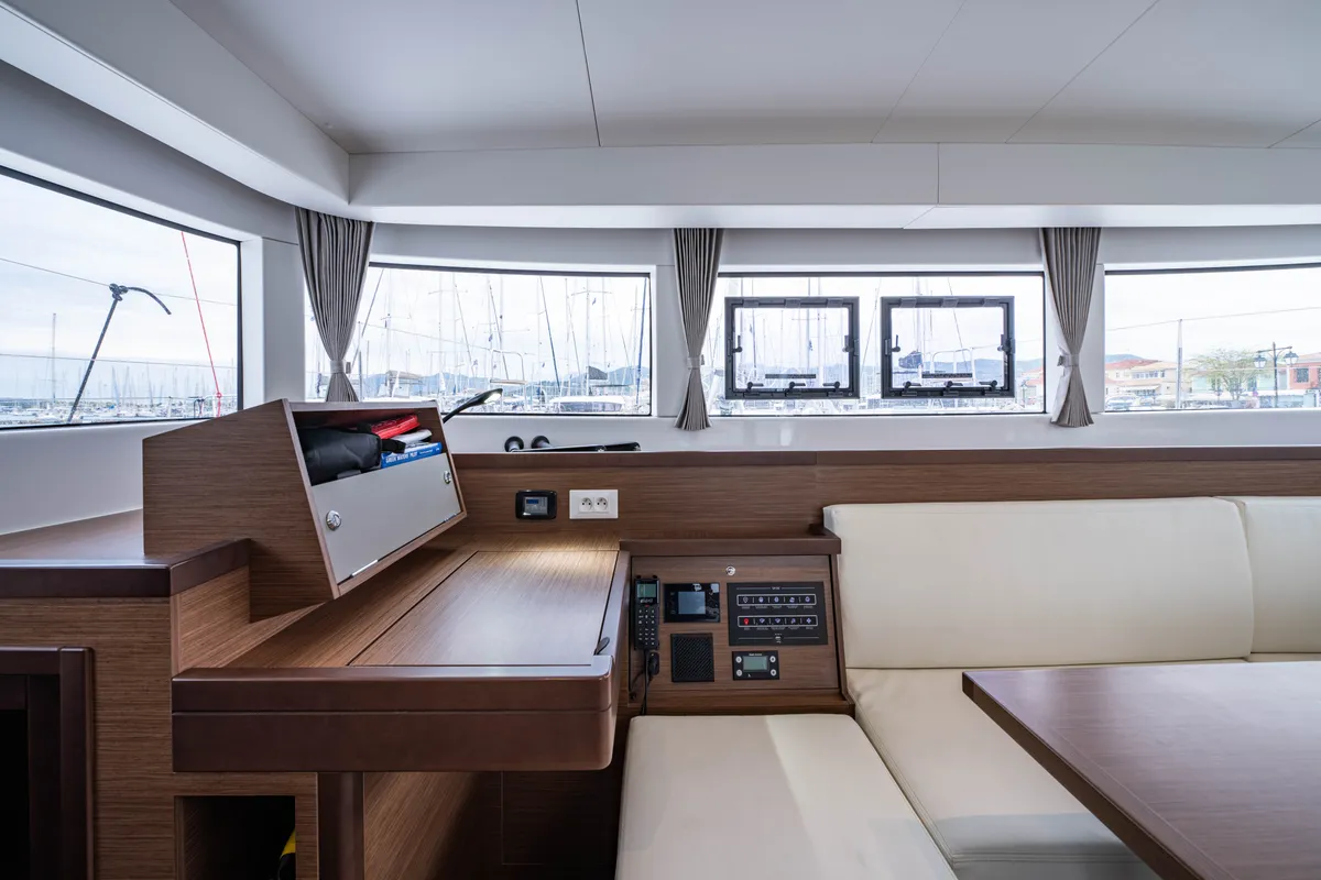 Salon of Imeroessa, a Lagoon 40 catamaran at Municipal Unit of Lefkada, Greece